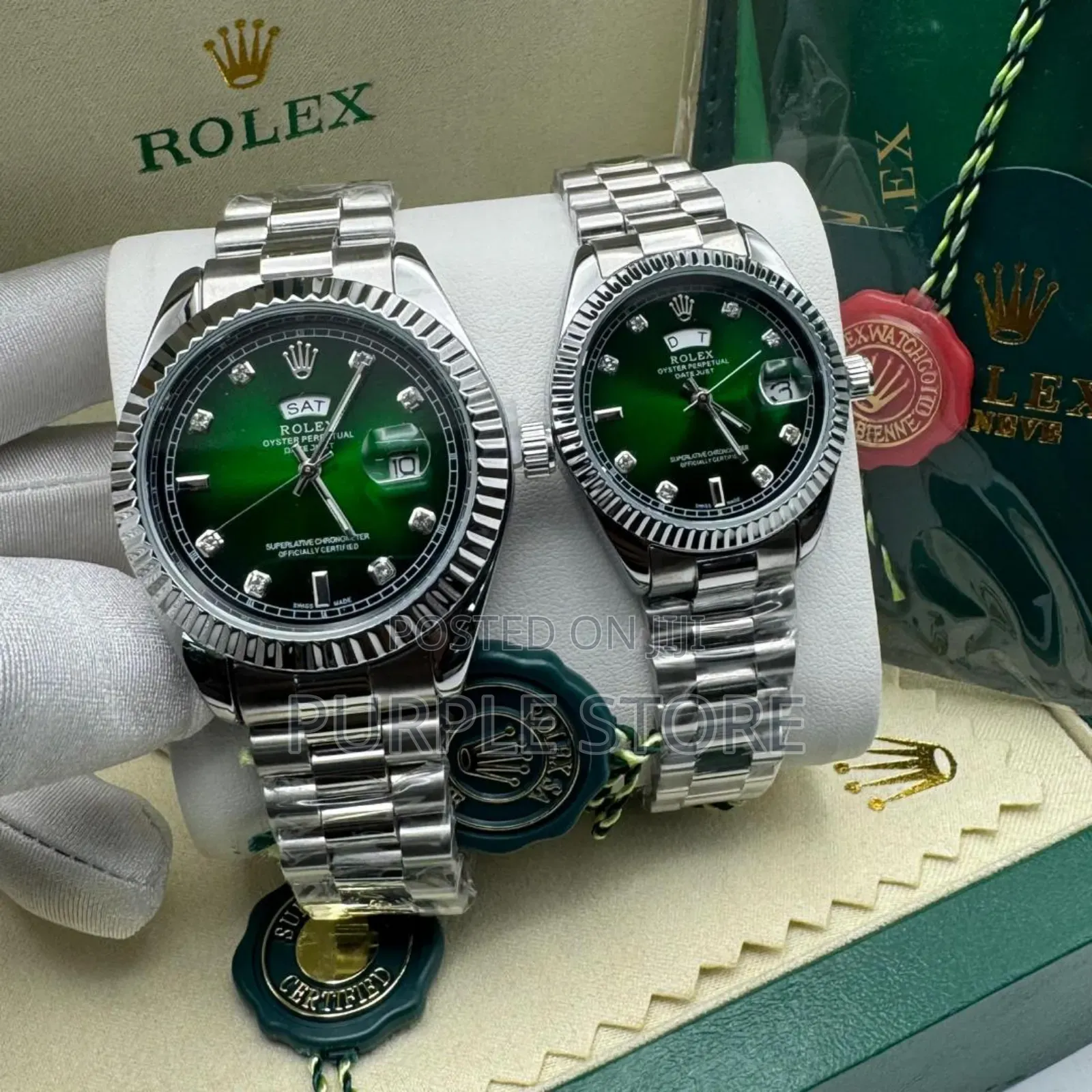 Rolex Man and Woman Watches "Silver Set" 