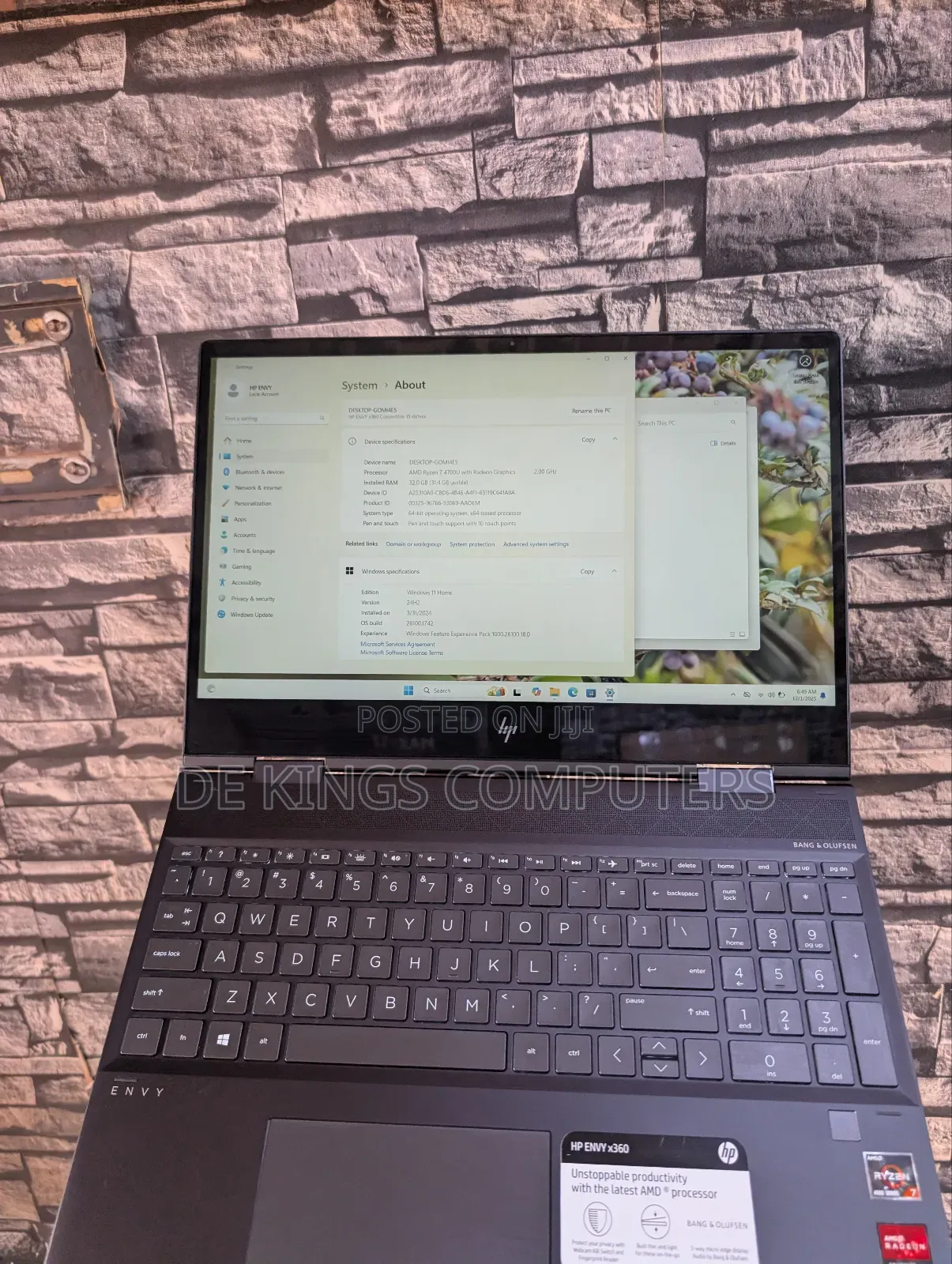 Laptop HP Envy X360 32GB AMD Ryzen 7 SSD 1T