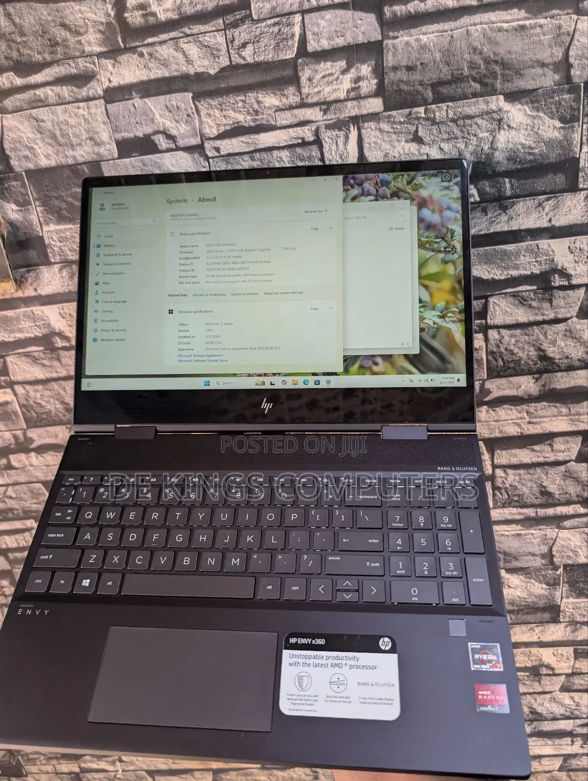 Laptop HP Envy X360 32GB AMD Ryzen 7 SSD 1T