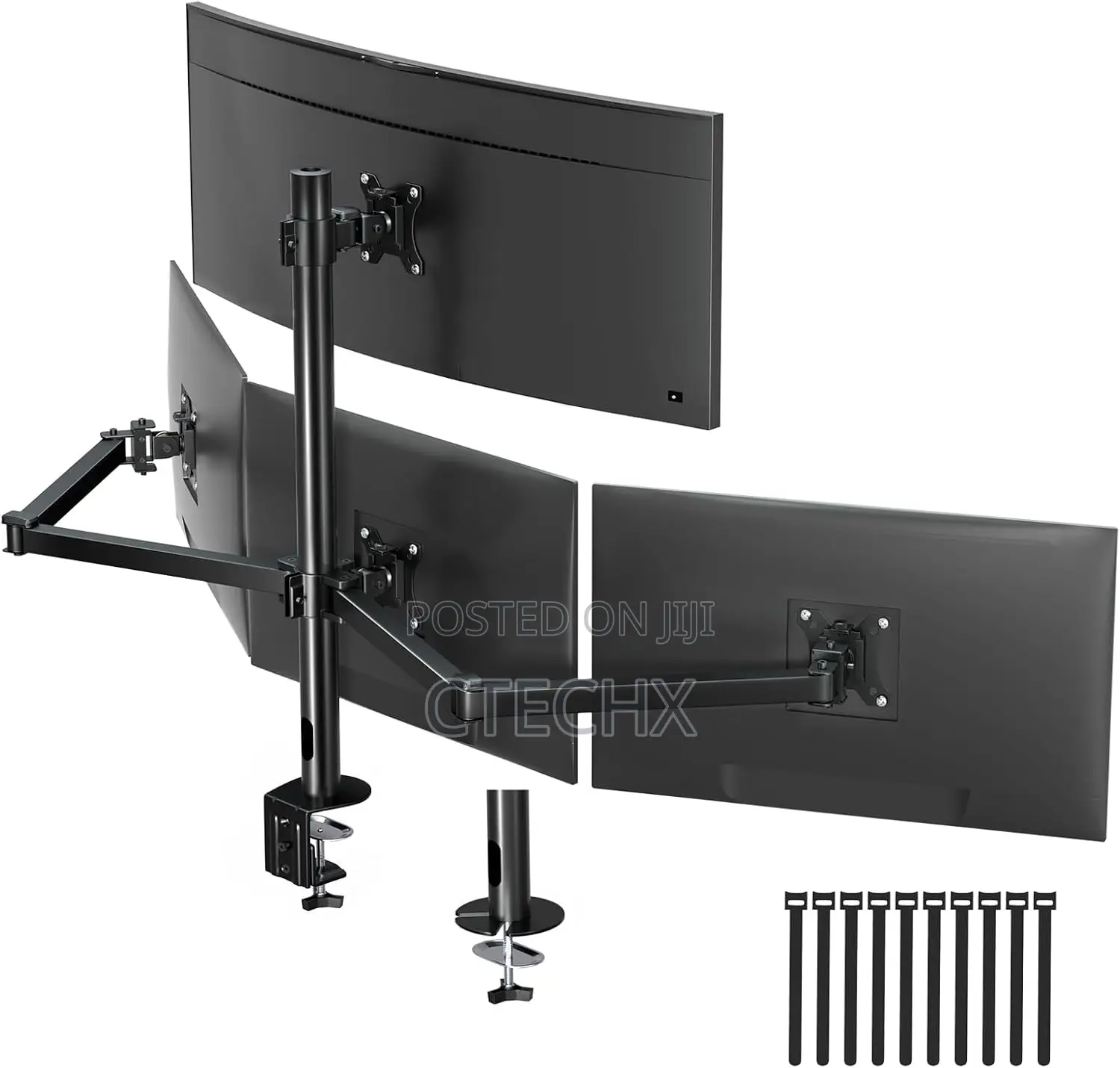 Quad Monitor Mount For 17-32 Inches - Adjustable Heavy Duty 4 Monitor