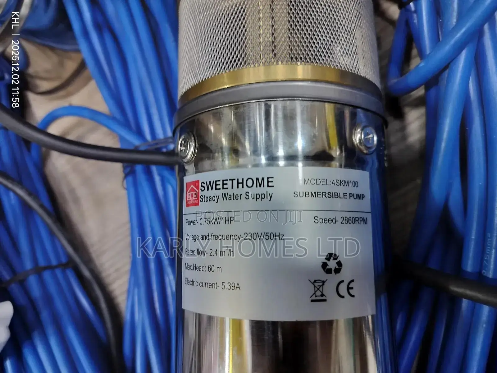 Sweethome 1hp Submersible Junior Pump (100% Copper Coil)– At Karly Homes