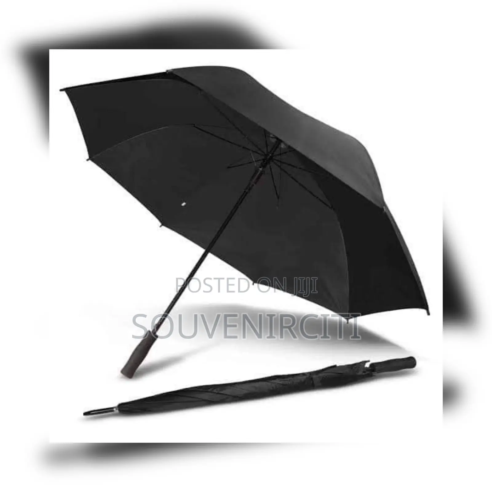 Big Auto Straight Black Umbrella
