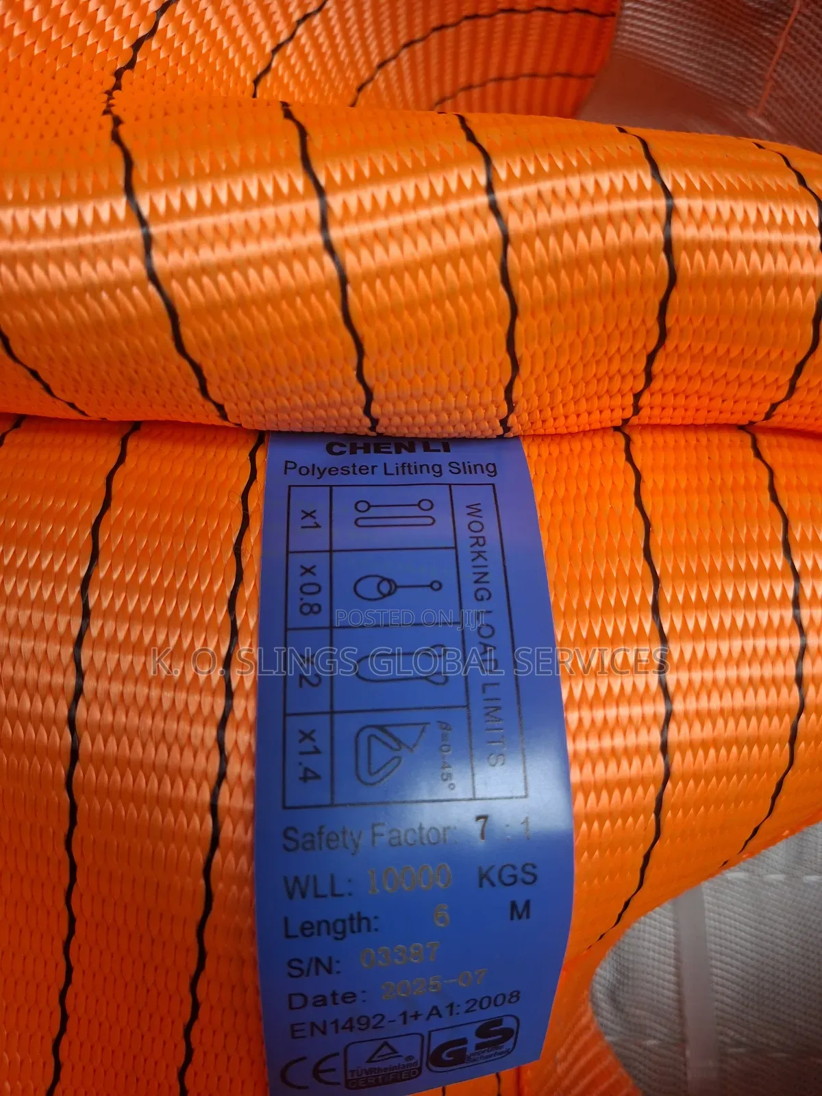 10tx6m Flat Polyester Webbing Sling (7:1)