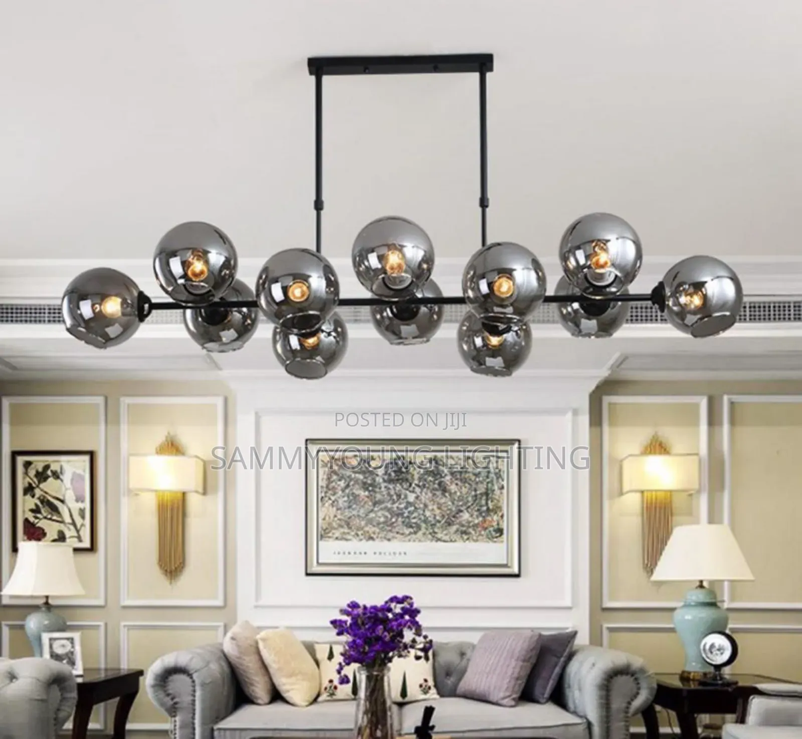 Quality Modern Chandelier Nordic Bulb Light Grey