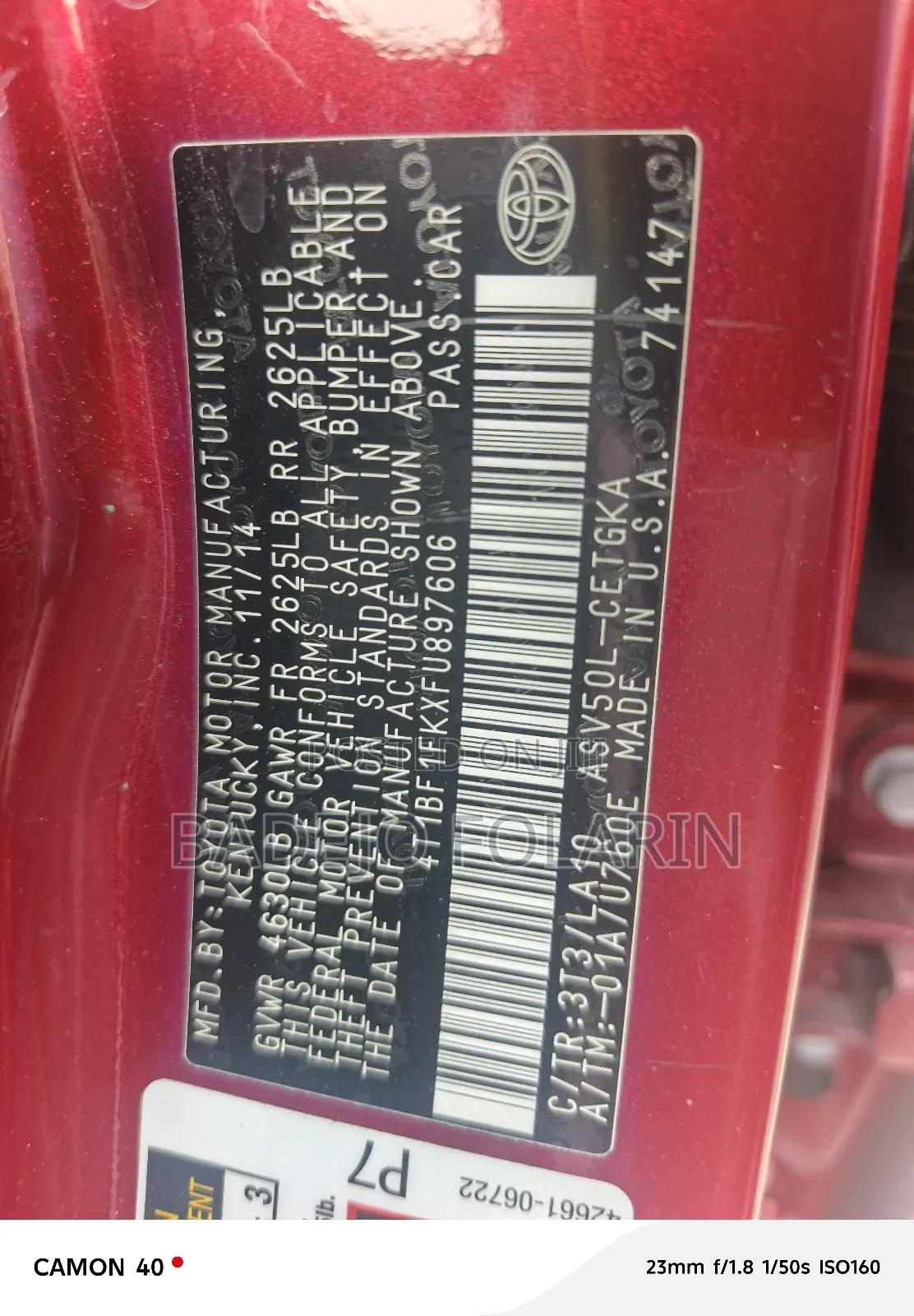 Toyota Camry XLE 4dr Sedan (2.5L 4cyl 6A) 2015 Red
