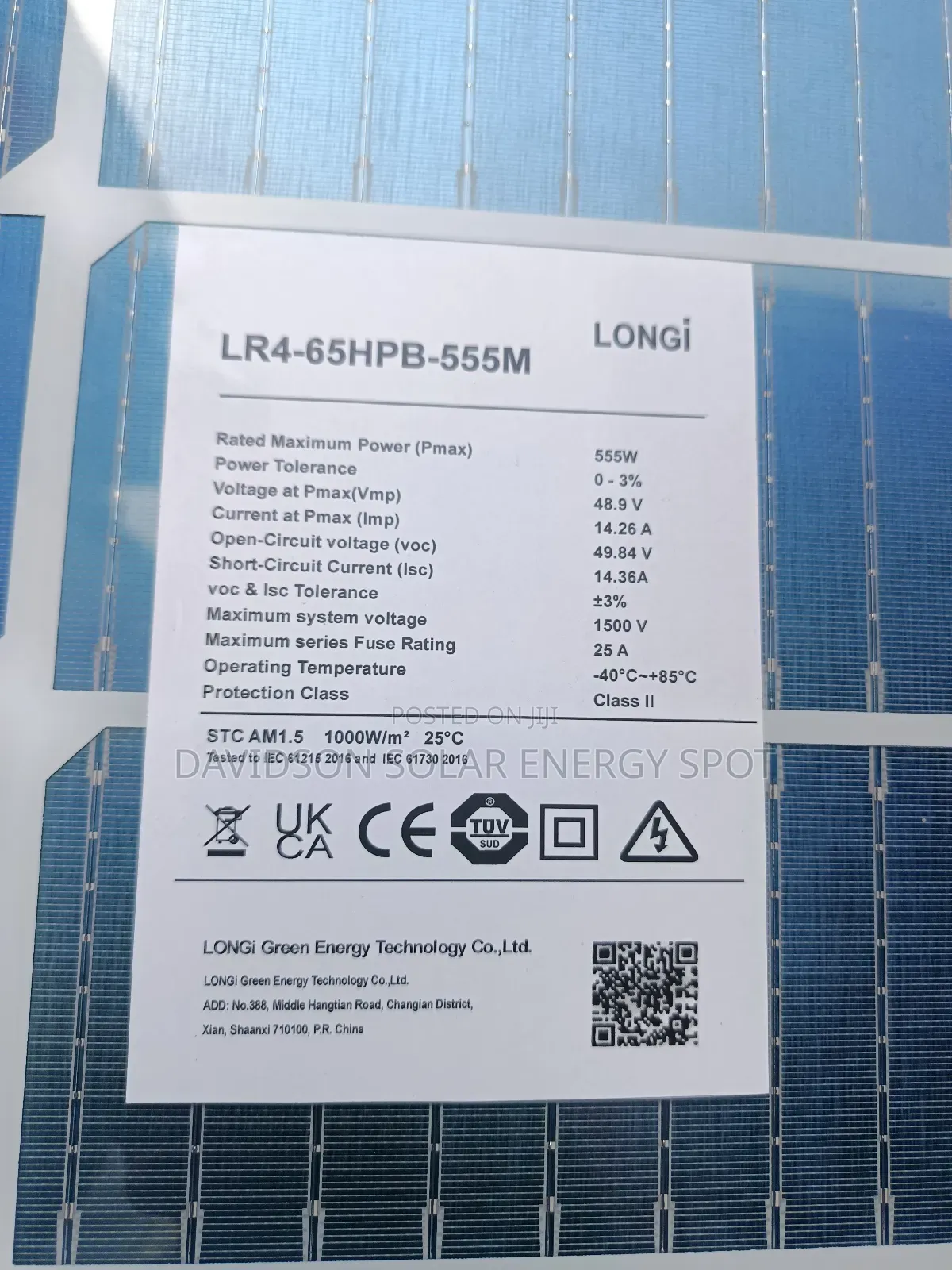 550watt Longi Solar Panel Halfcourt