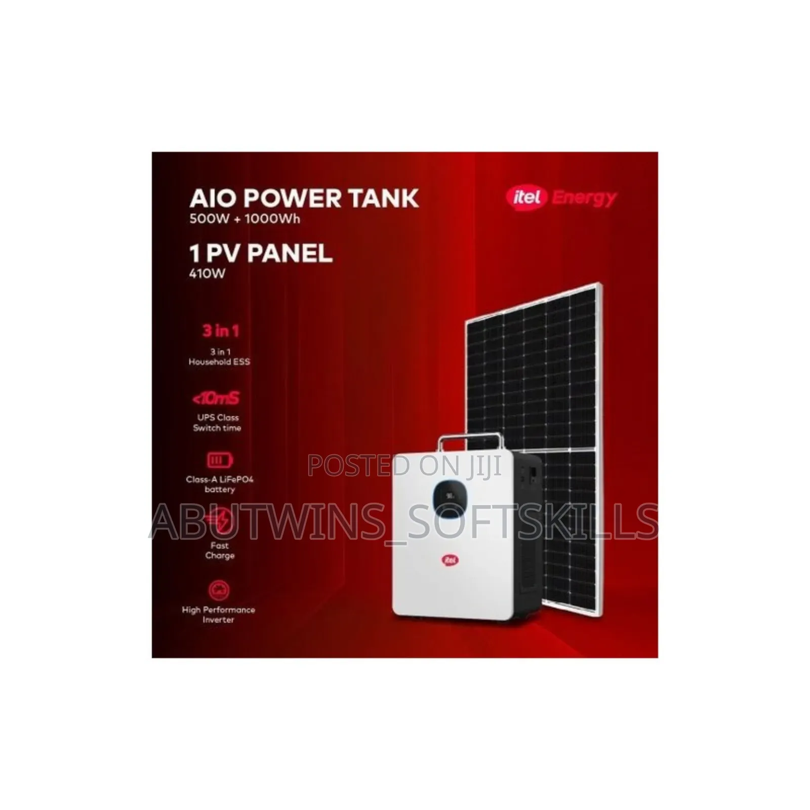 Itel Energy 500w Inverter Power Tank + 1kwh All-in-One Power System