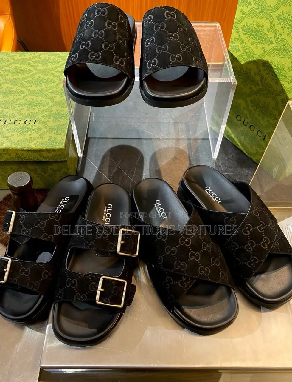 *Gucci Gg-Printed Slide Sandals*