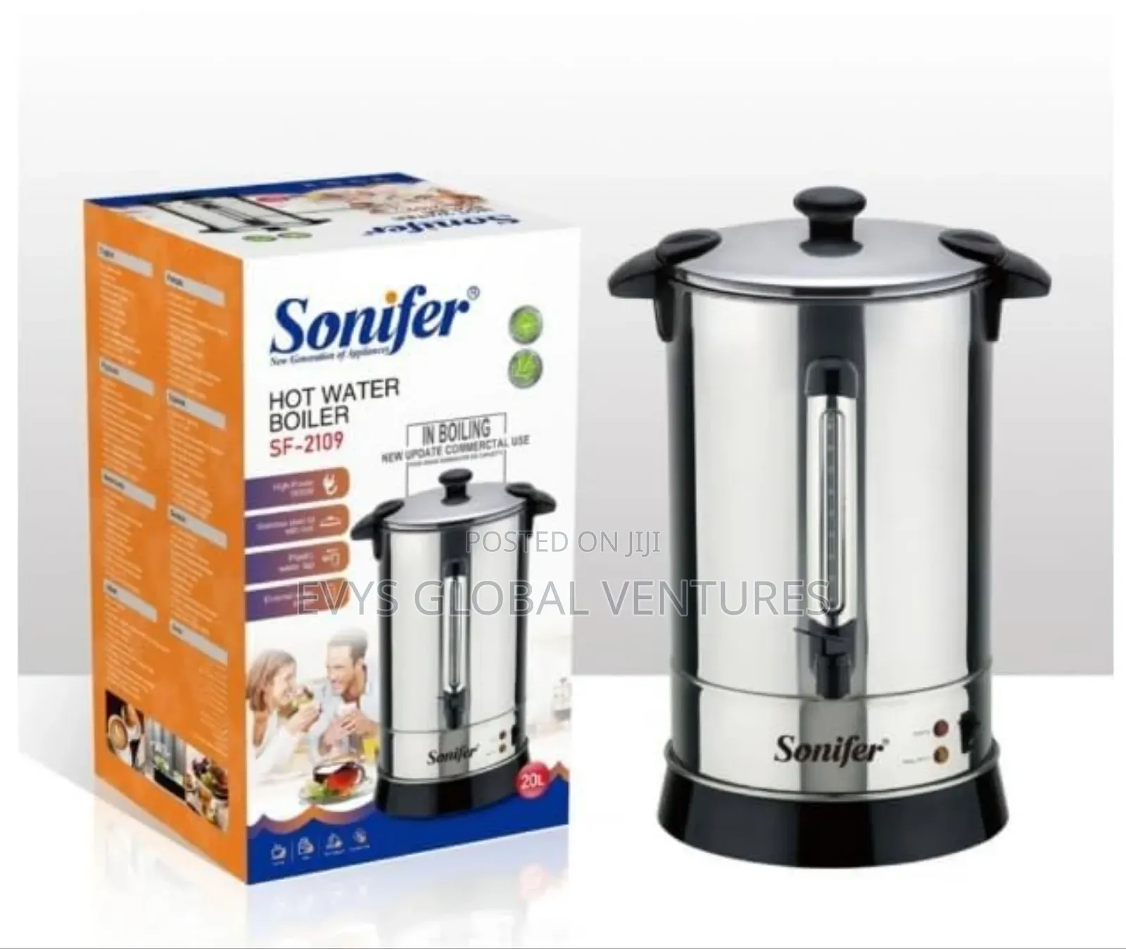 Sonifer Sf-2109 20l Tank Stainless Steel Hot Water Boiler