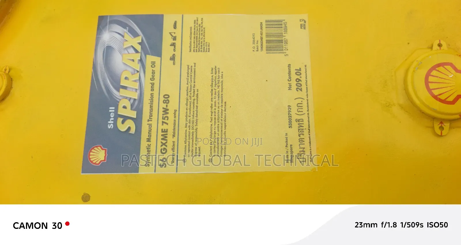 (209l) Drum of Shell Spirax S6 Gxme 75w-80