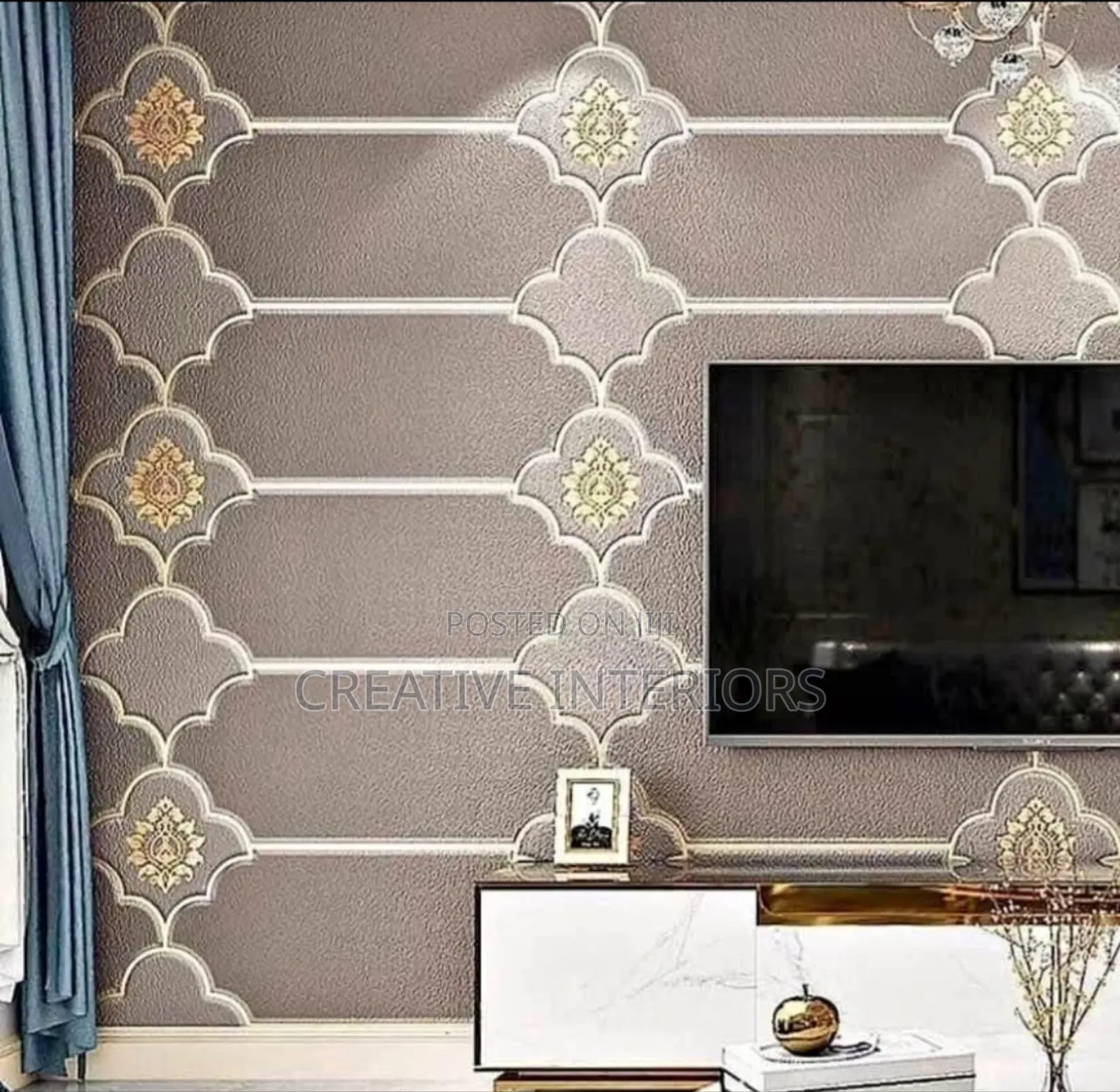 3d Embossed Flock Wallpaper