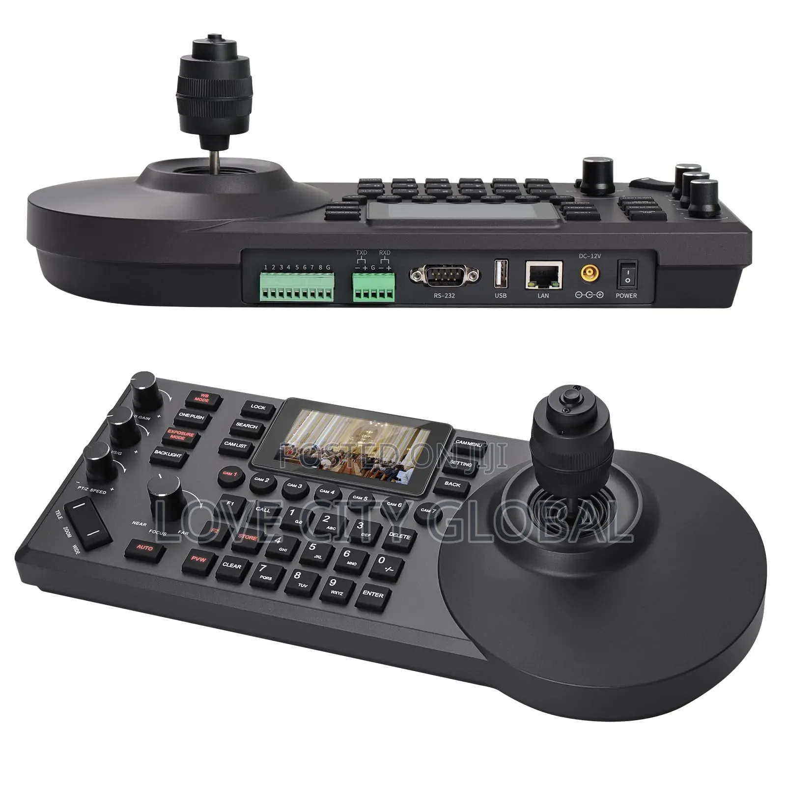 7 Channel Conference PTZ Camera Controller Panel 3-Inch LCD Screen