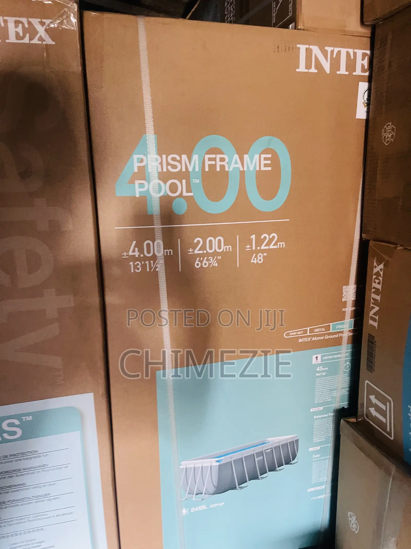 Intex Prism Frame Rectangular Premium Pool Set 4.00m by 2.00m by 1.22m