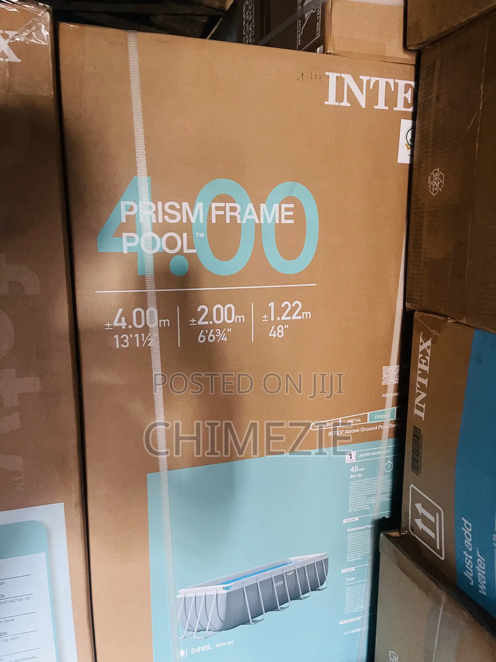 Intex Prism Frame Rectangular Premium Pool Set 4.00m by 2.00m by 1.22m