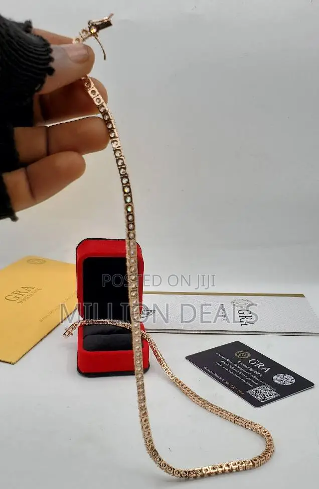 Tennis Chain Necklace Iced Out Rose Gold"-20 Inches
