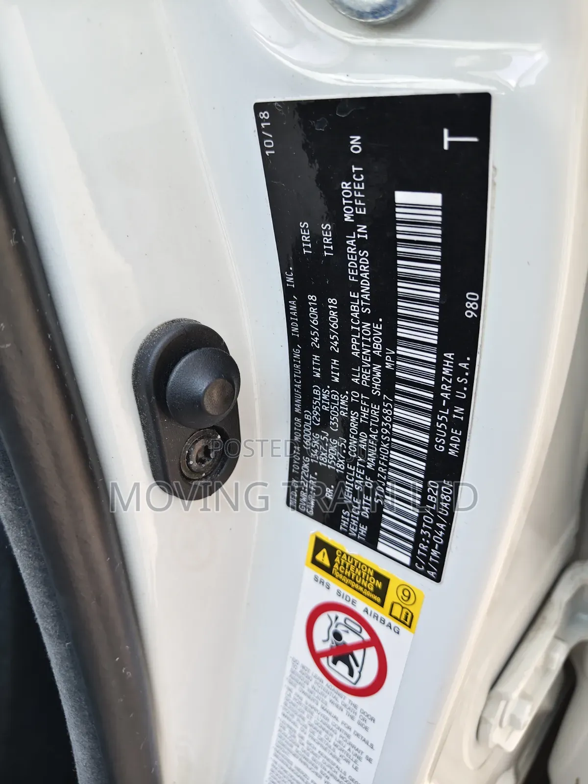 Toyota Highlander Limited 2019 White
