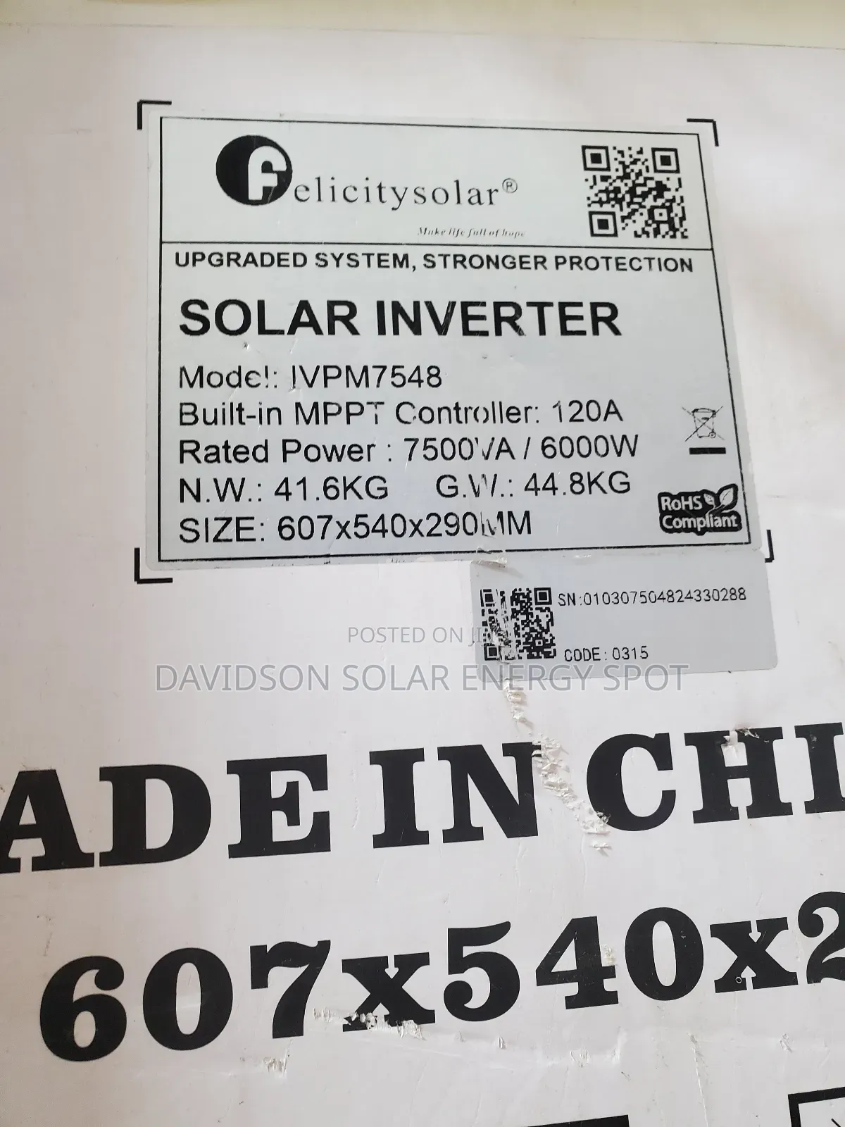 7.5kva 48v Felicity Solar Inverter Hybrid