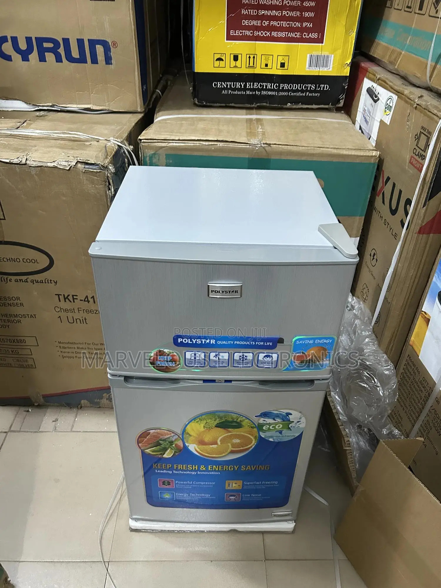 Brand New Polystar Double Door Refrigerator Full Coper Enginewarranty