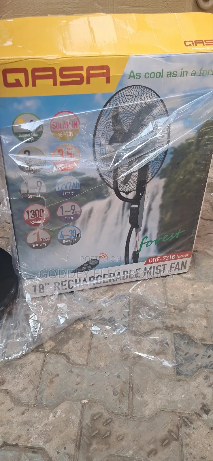 Gasa 18" Mist Rechargeable Fan 1 Year Warranty