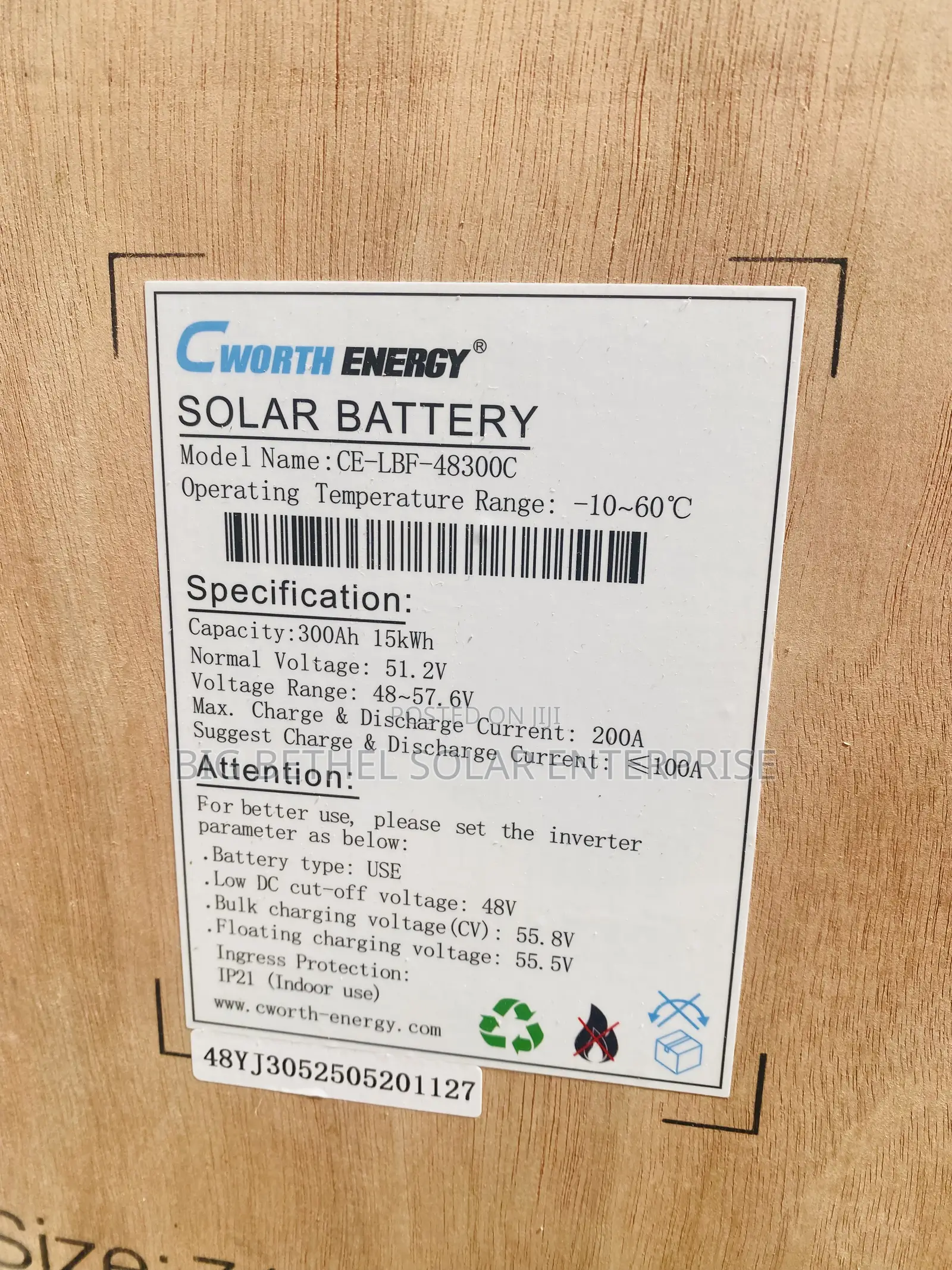 15kwh 51.2v 300ah Cworth Lithium Iron Battery Is Absolutely Available