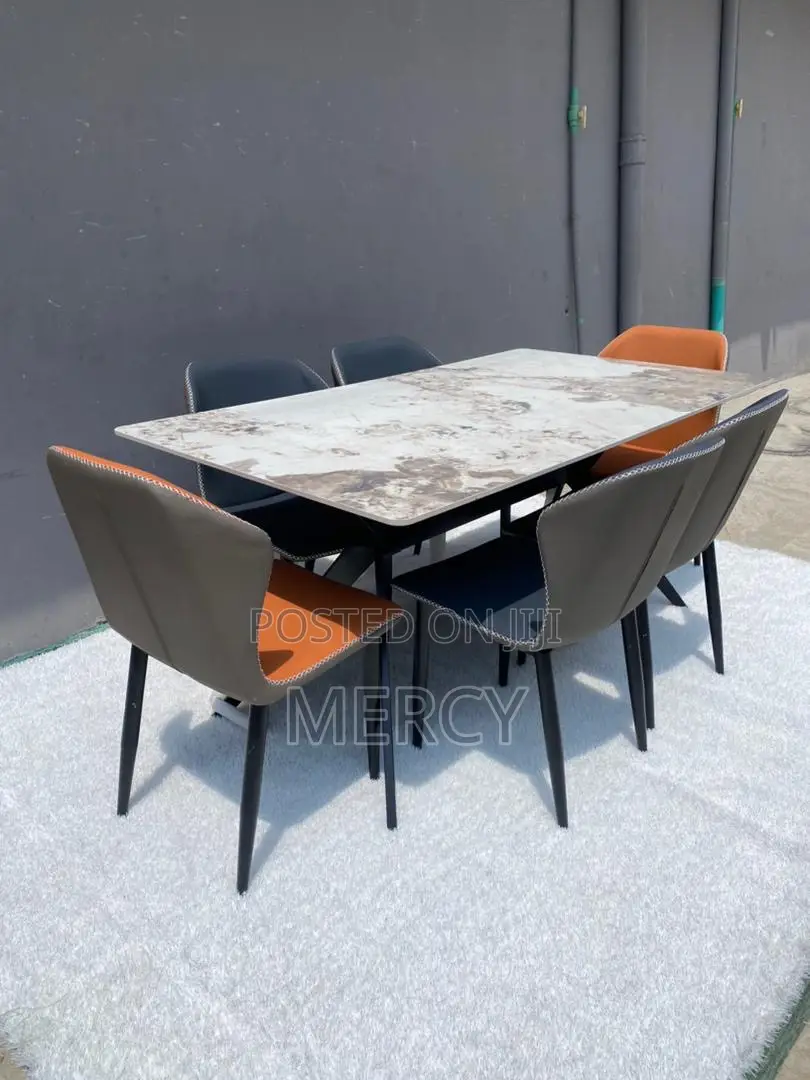 Long Lasting Dining Table by Six Seaters With Marble Top