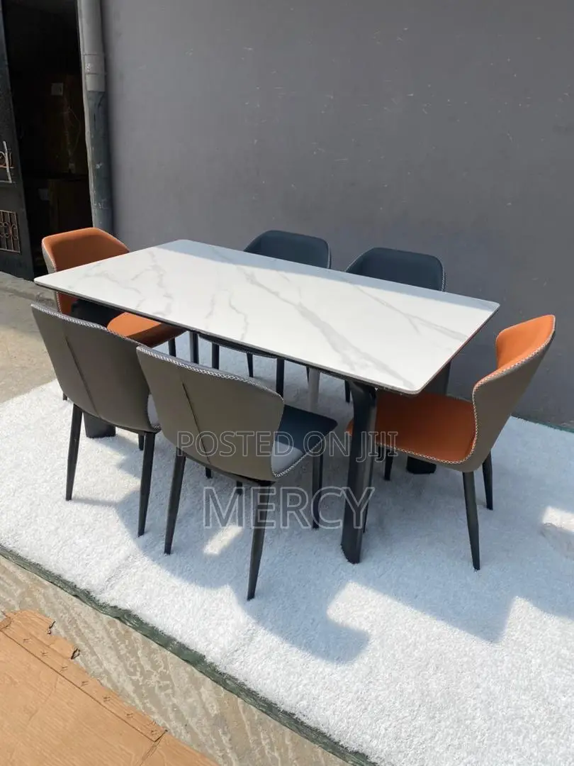 Long Lasting Dining Table by Six Seaters With Marble Top