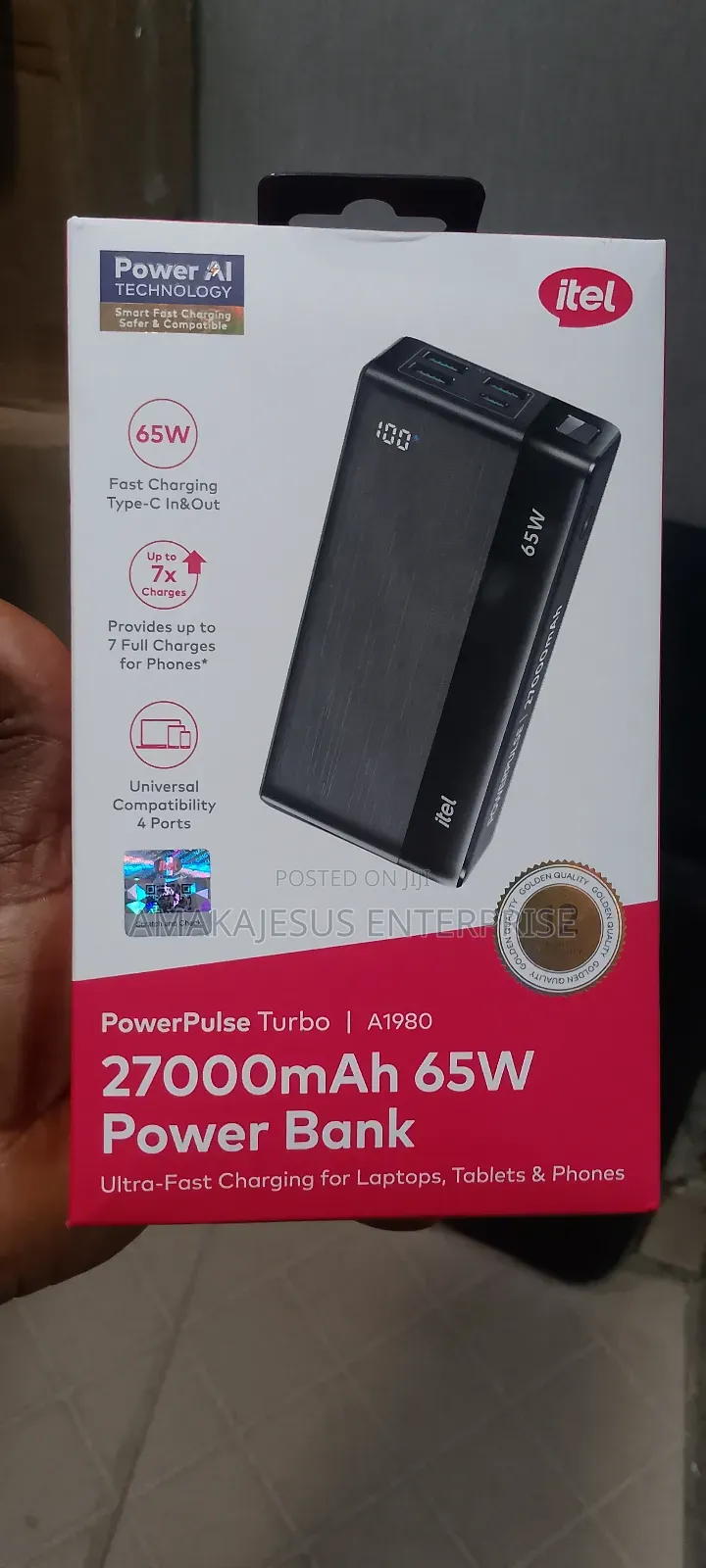 Itel Powerpulse A1980 Power-Bank 27000mah 65w Fast Charging Laptop
