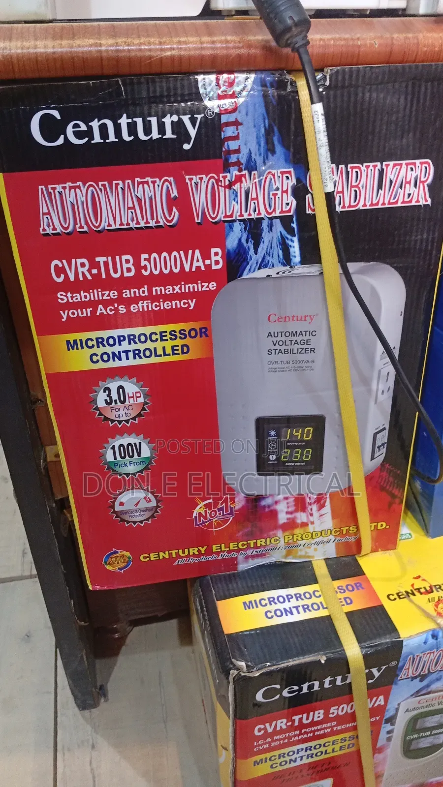 CVR 5000va Automatic Voltage Regulator Century 3hp
