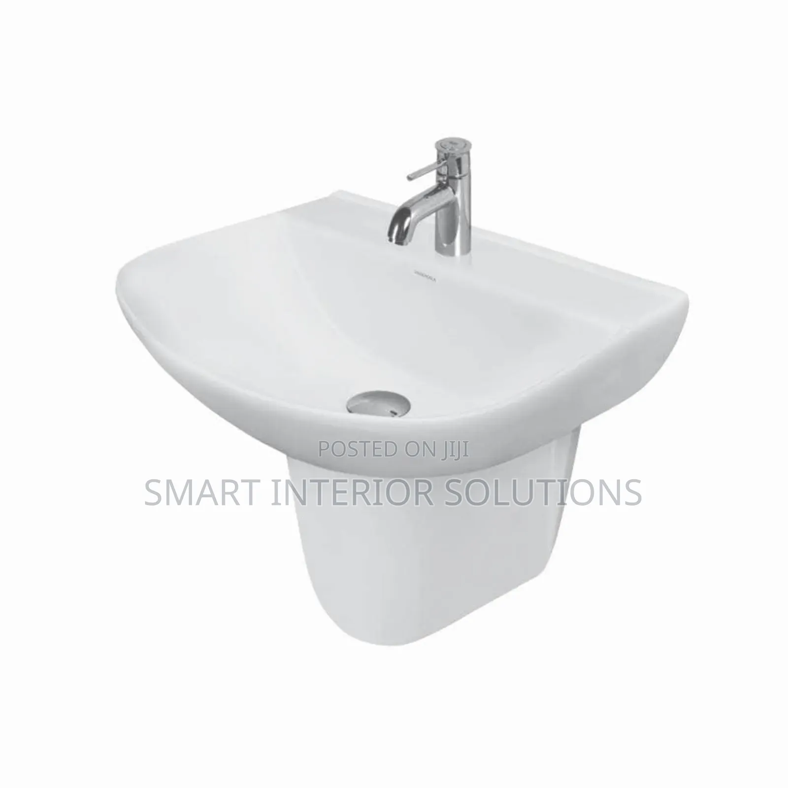 Varmora- Carina Wash Basin With Semi Pedestal (520x415mm)