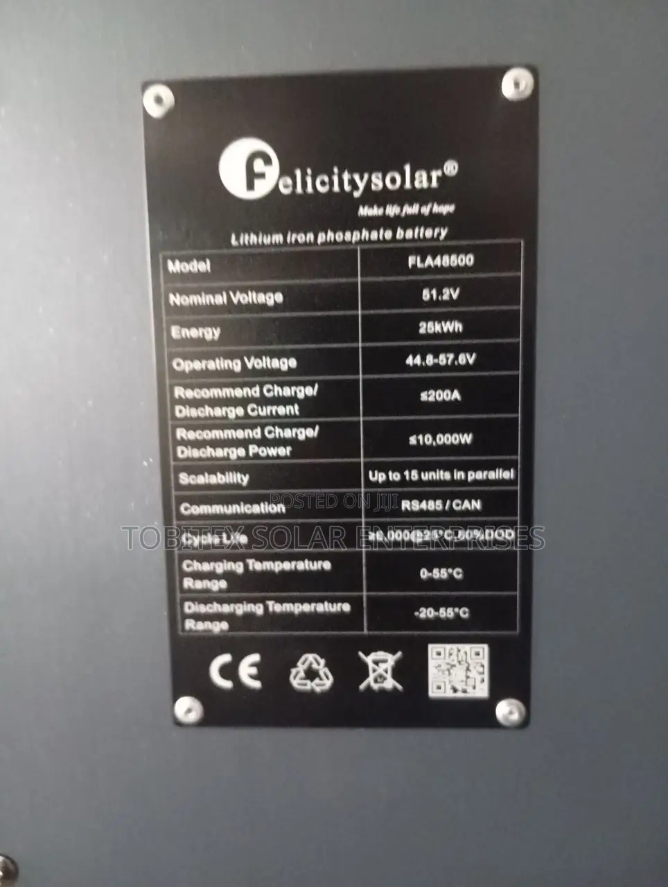 25kwh Felicity Lithium Battery Promo