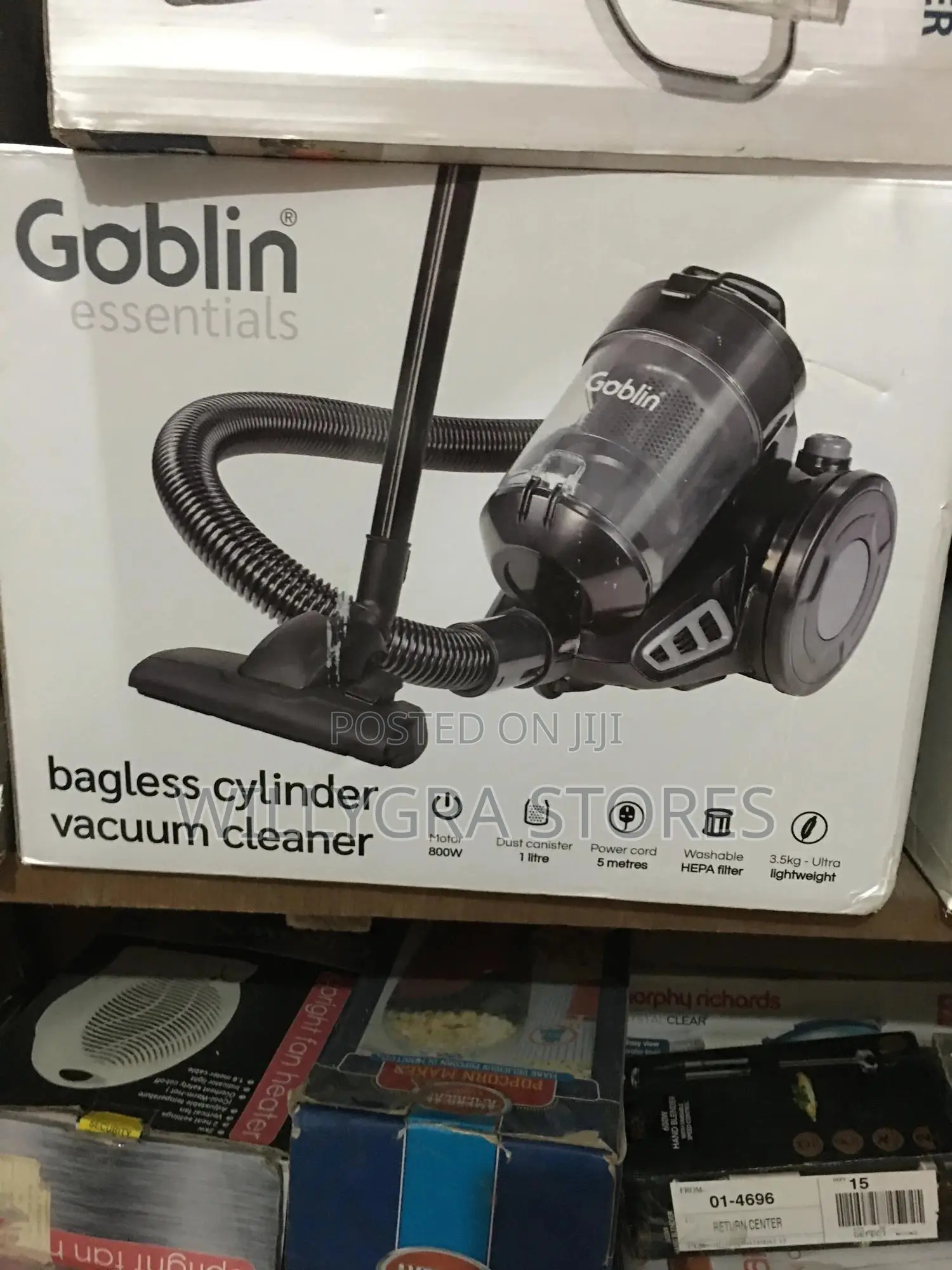 Goblin Bagless Cylinder Vacuum Cleaner - 800w, Hepa Filter