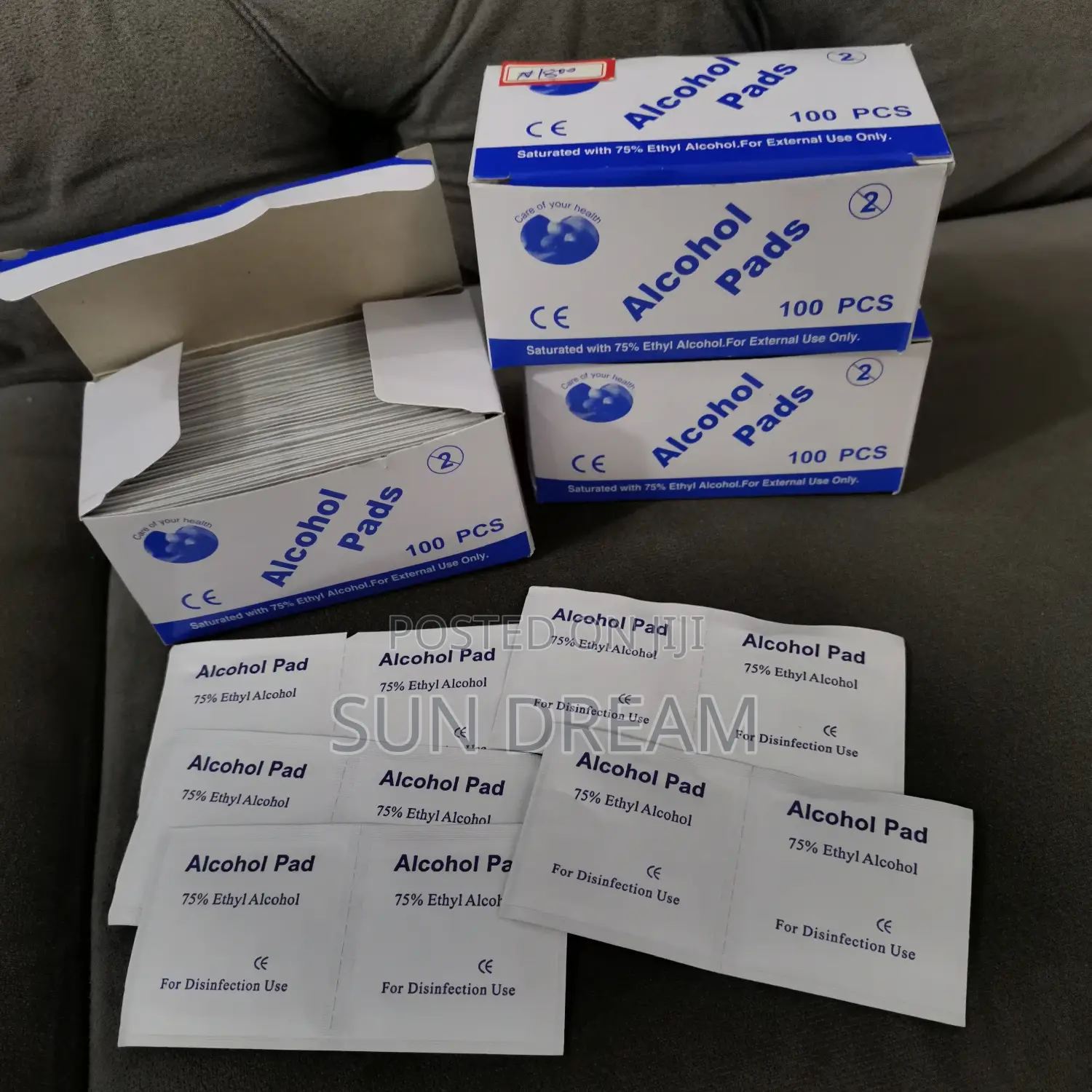 100 PCS Alcohol Pads Nail Salon Item Alcohol Disinfectant Pads