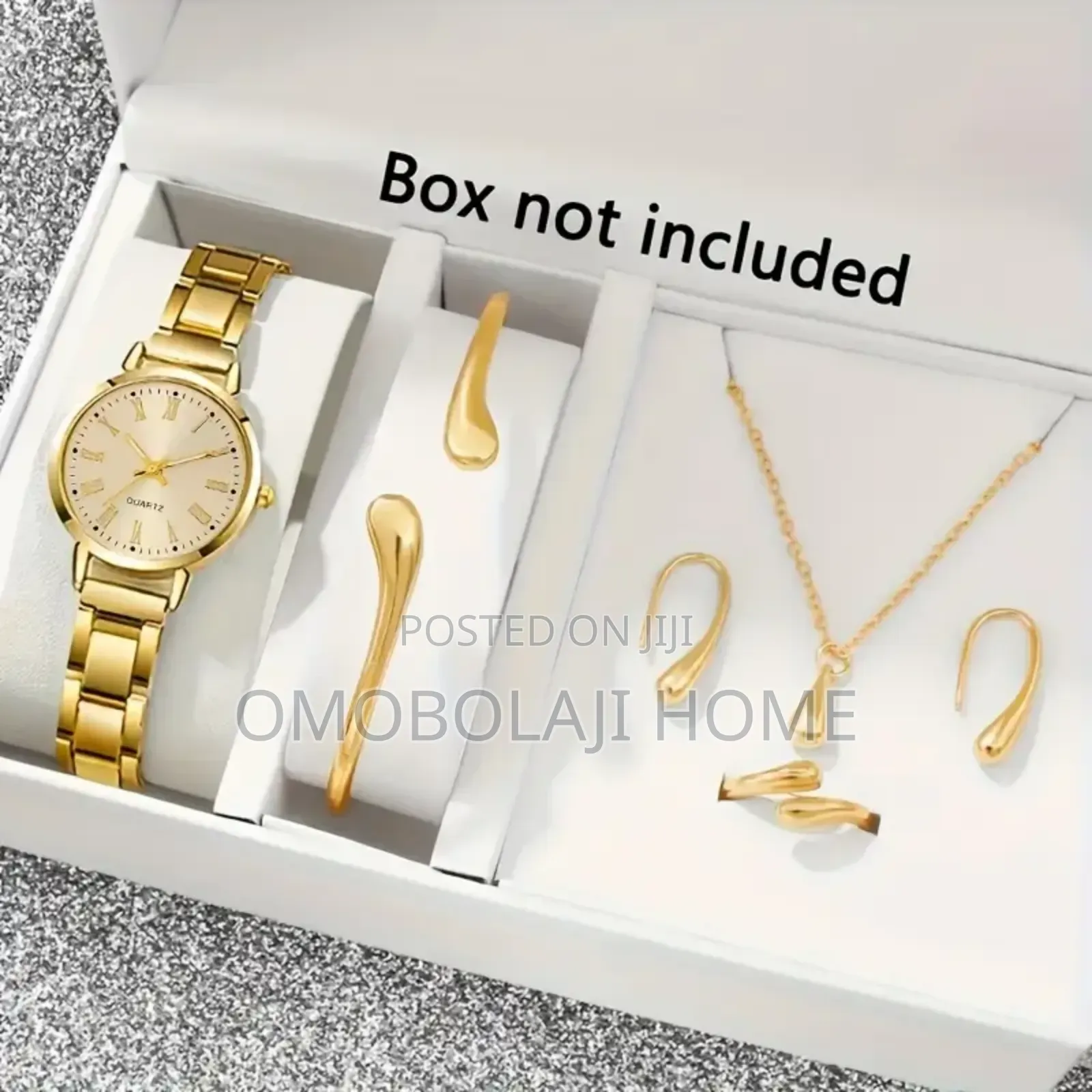 Jewelry Set With Earrings Chain Necklace Ring and Watch