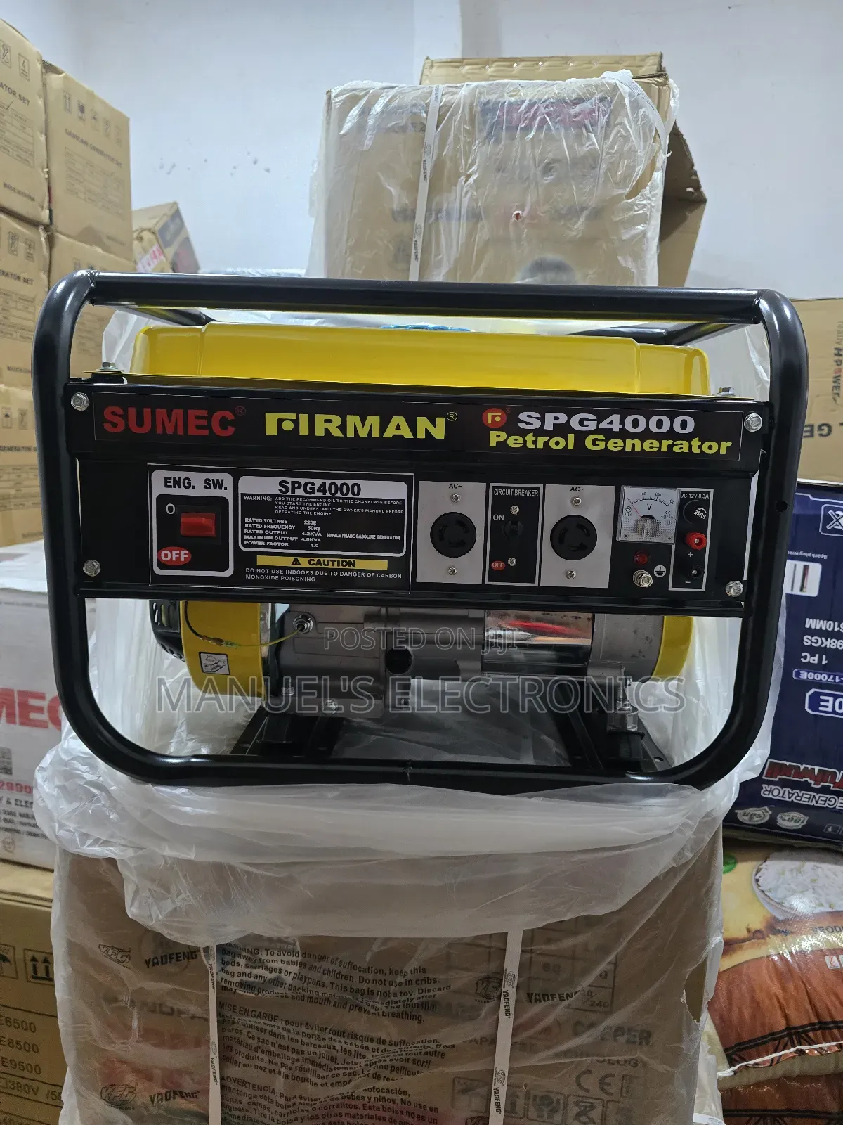 Sumec Firman Petrol Generator Model Spg4000m 4kva 100%Copper Coil