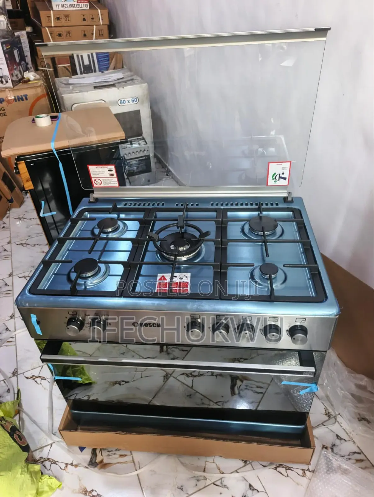 Original 90cm Bosch Standing 5 Burners Gas Cooker Automatic With Oven