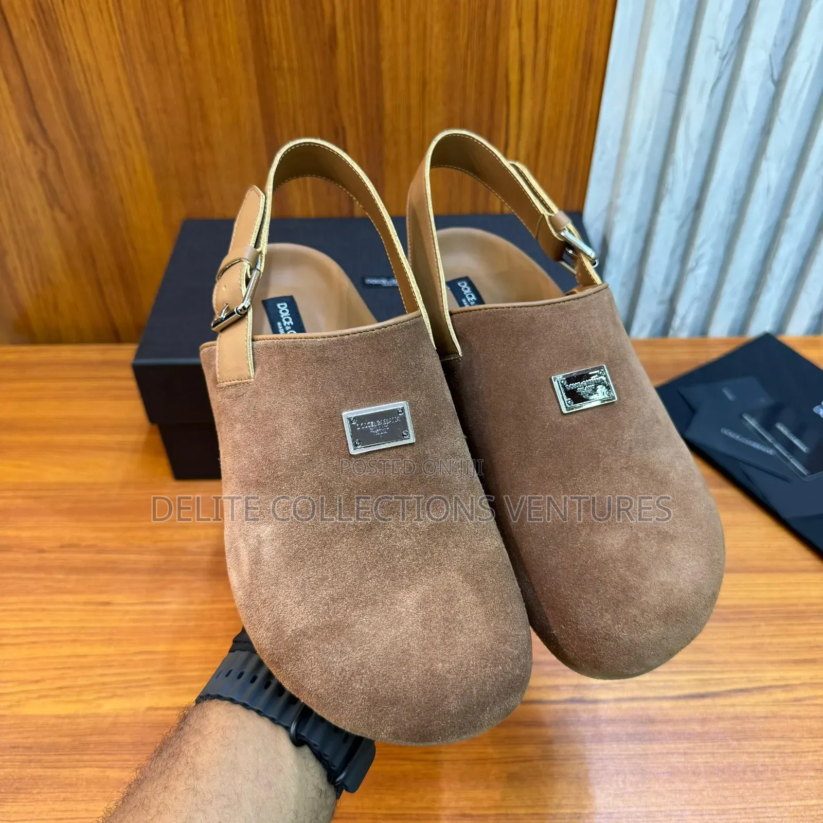 Luxury Update  
Dolce Gabbana Calfskin Leather Mule.