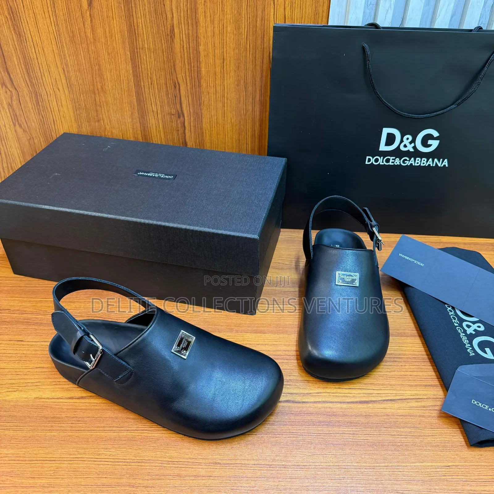 Luxury Update  
Dolce Gabbana Calfskin Leather Mule.