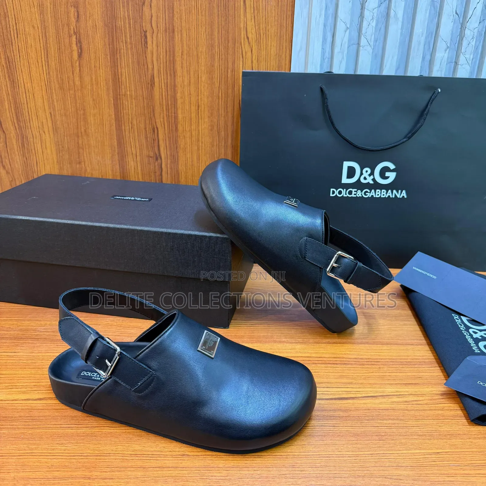 Luxury Update  
Dolce Gabbana Calfskin Leather Mule.