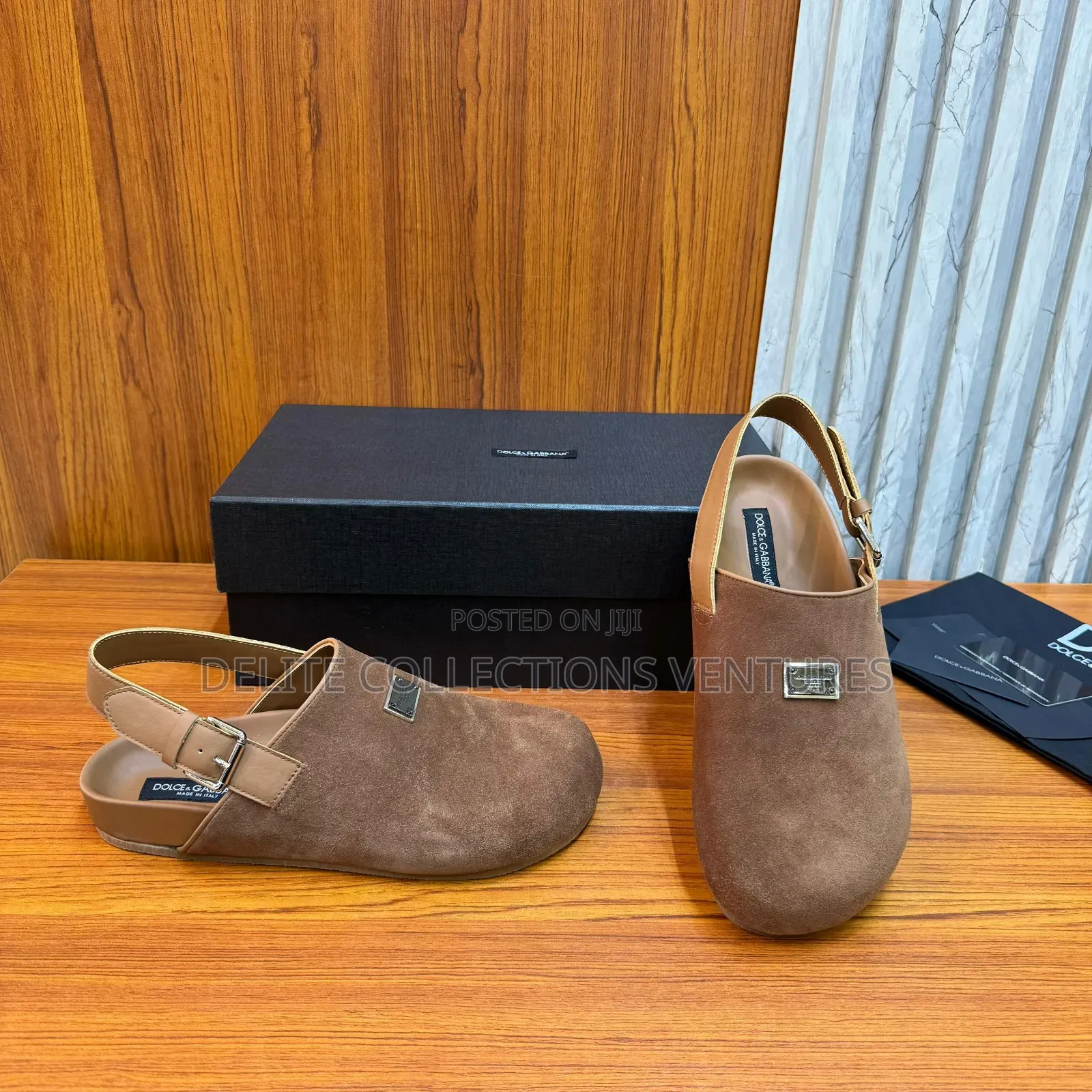 Luxury Update  
Dolce Gabbana Calfskin Leather Mule.
