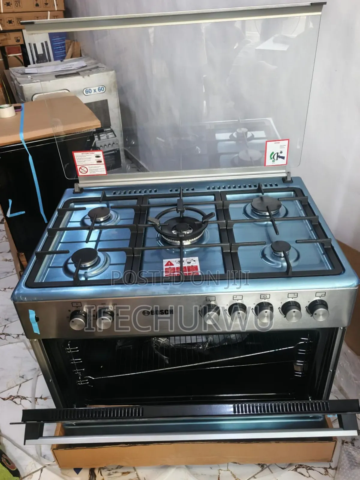 Original High Quality Bosch 5 Burners Stainless Steel Standing Cooker
