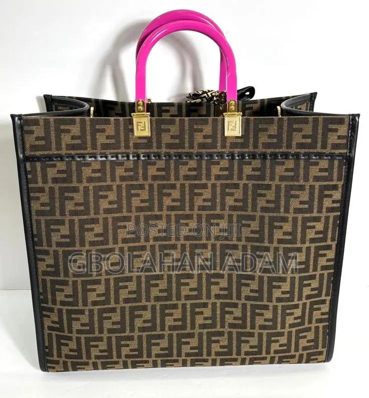 Fendace Fendi X Versace Zucca Ff Medusa Studded Sunshine Large Tote Ba