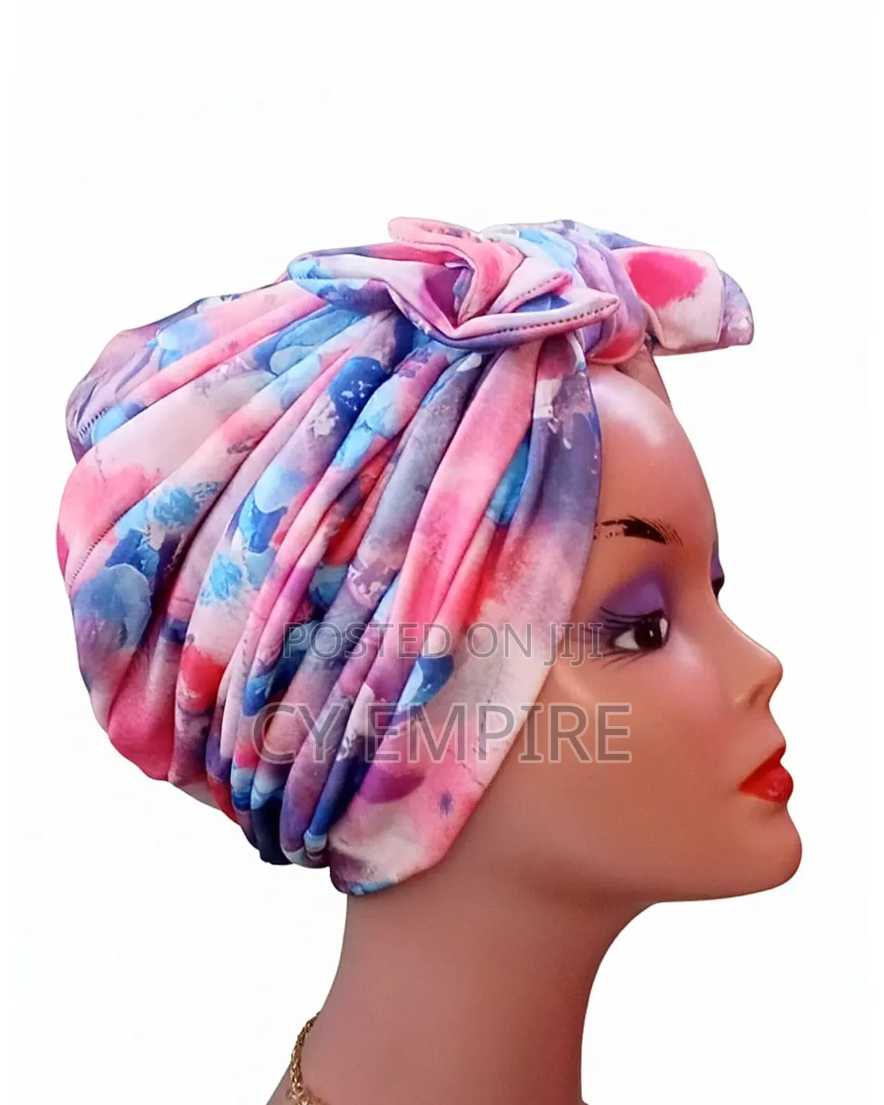 Multicolored Bow Turban Pink