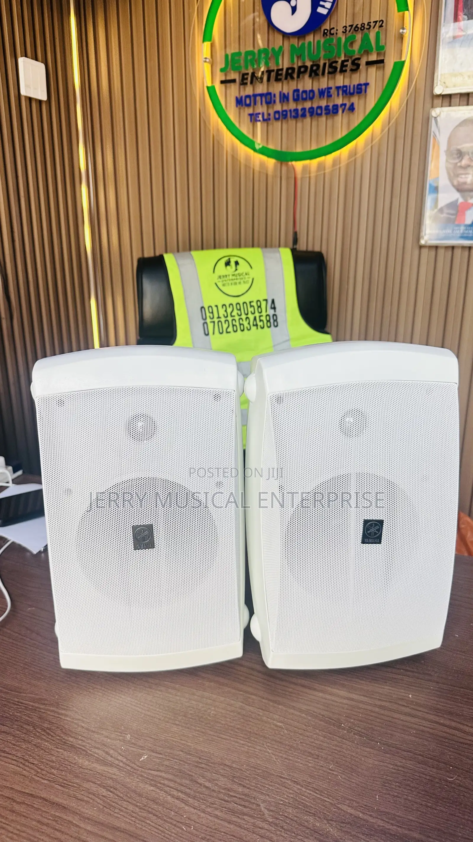 White Yamaha Outdoor/Indoor Speakers