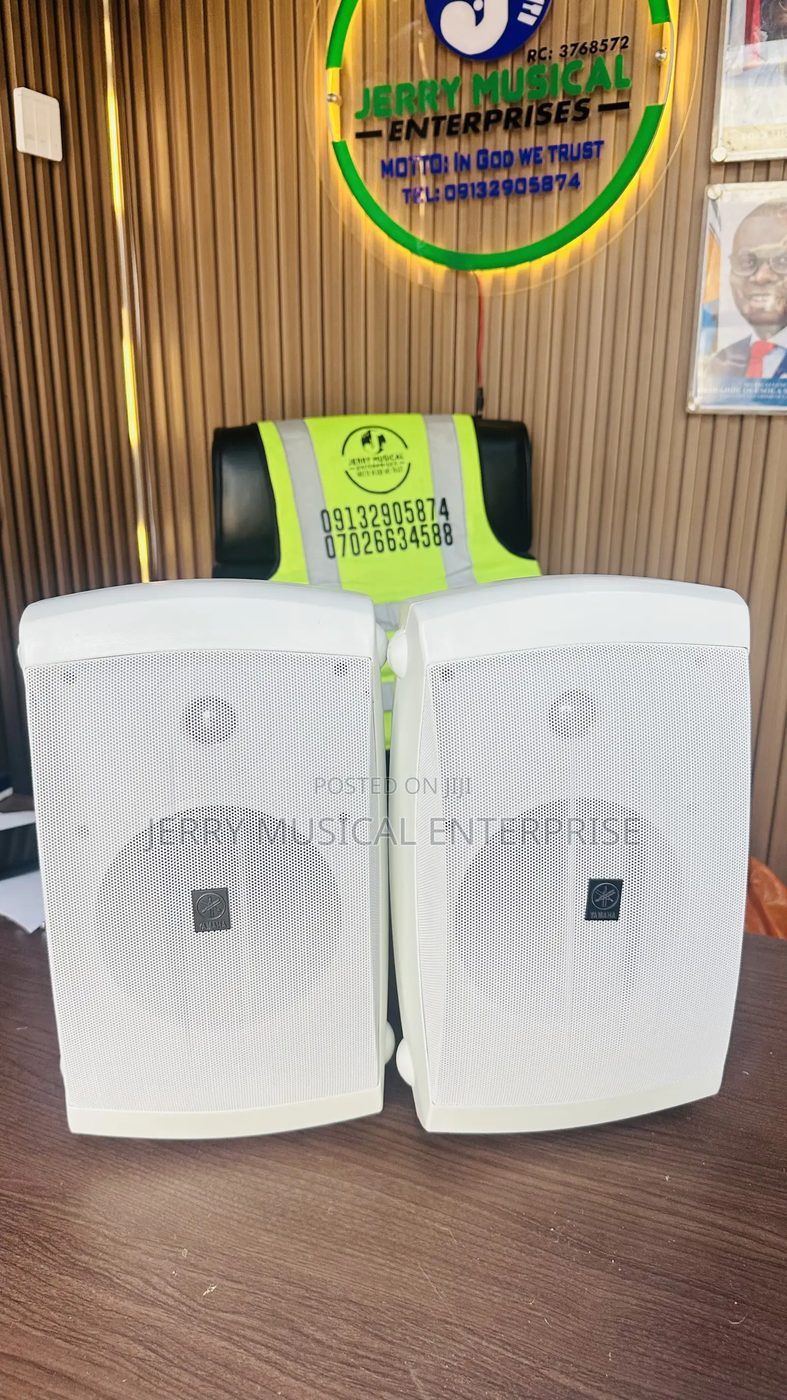 White Yamaha Outdoor/Indoor Speakers