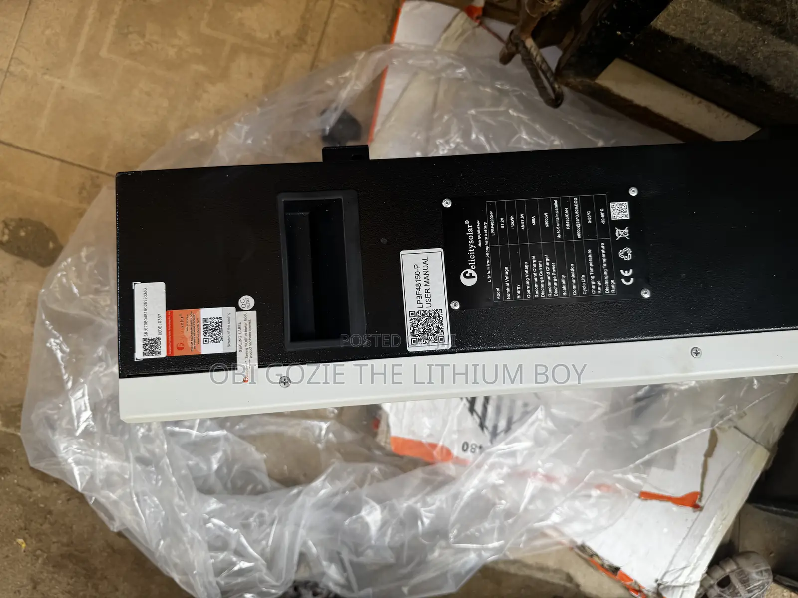 10kwh 51.2v Felicity Solar Lithium Battery. Felicity Importer in Lagos