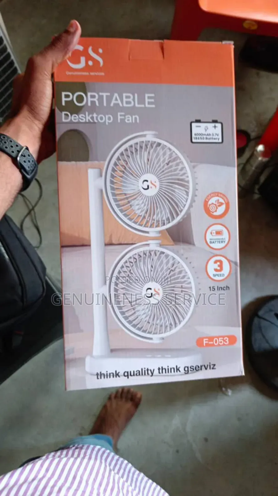 Double Headed Rechargeable Fan
