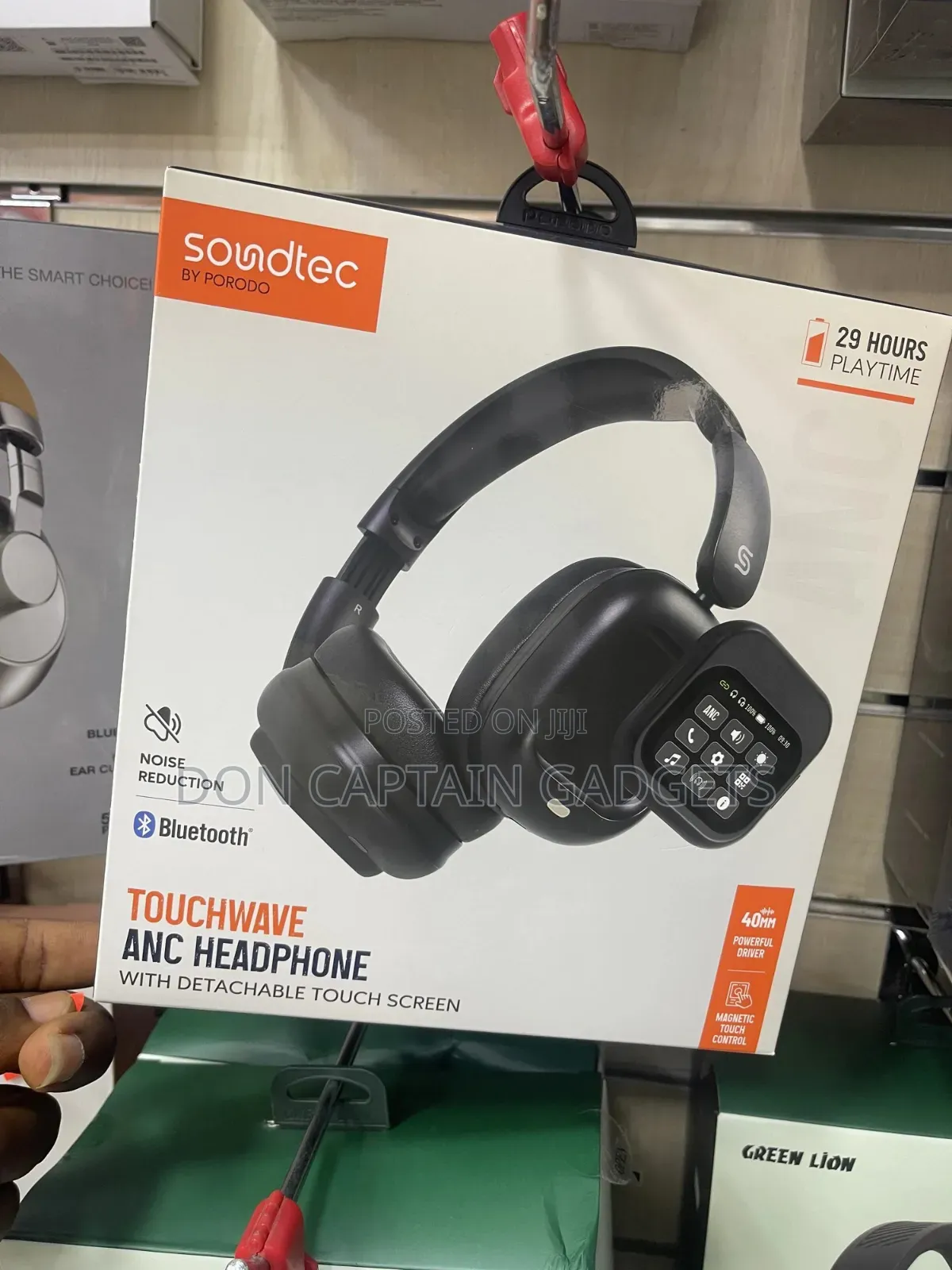 Soundtec Porodo Touchwave Anc Headphone With Detachable Touch Screen