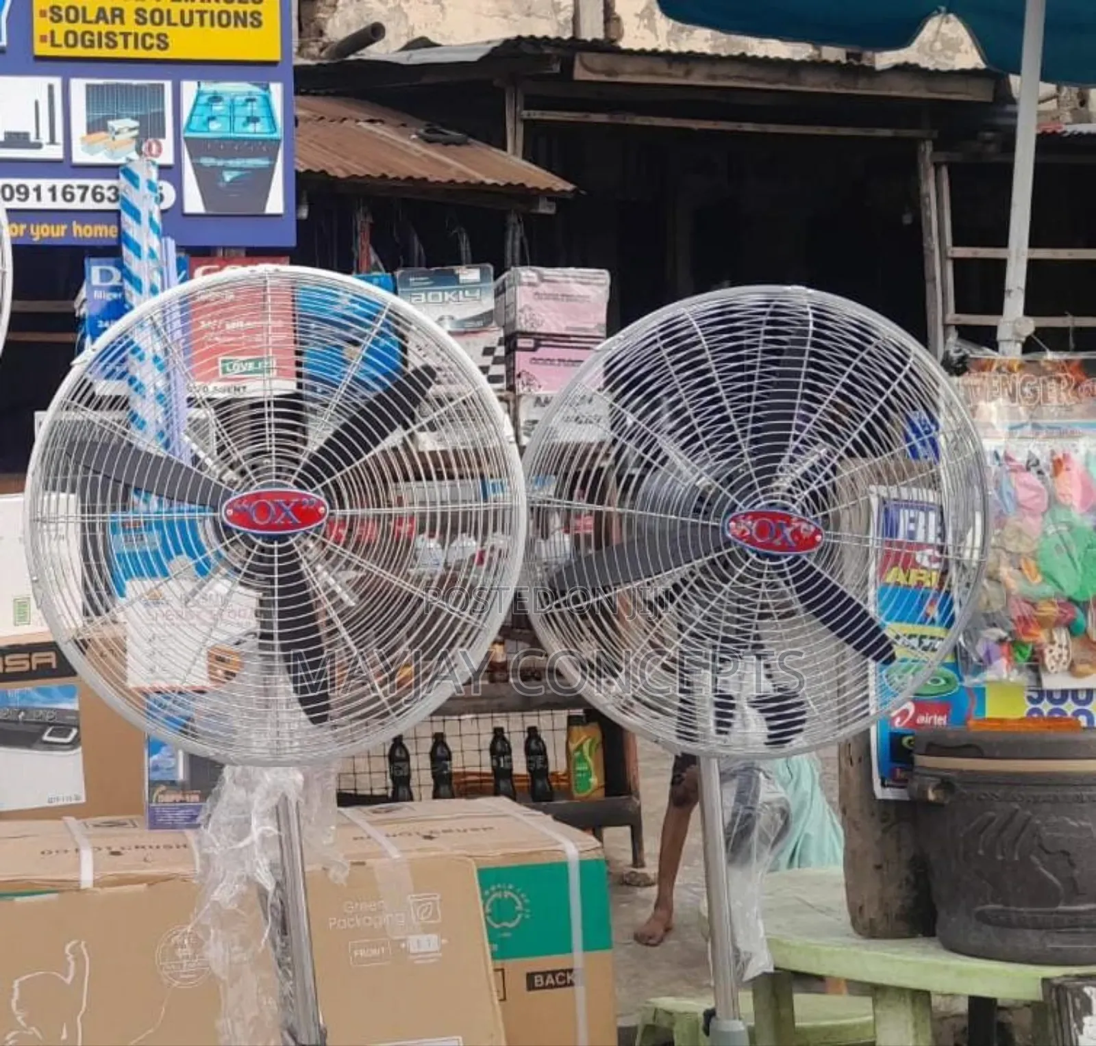 Ox 18" Industrial Standing Fan-Pure Copper Coil and Automatic Rotation
