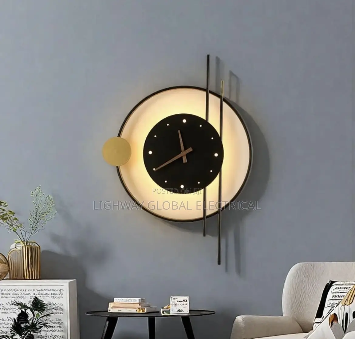 Wall Clock Mounted Wall Bracket Light