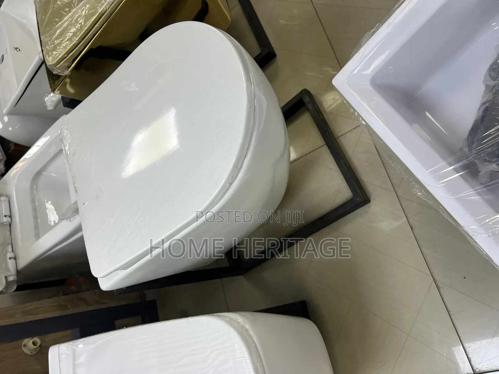 Grey Button Concealed Toilet